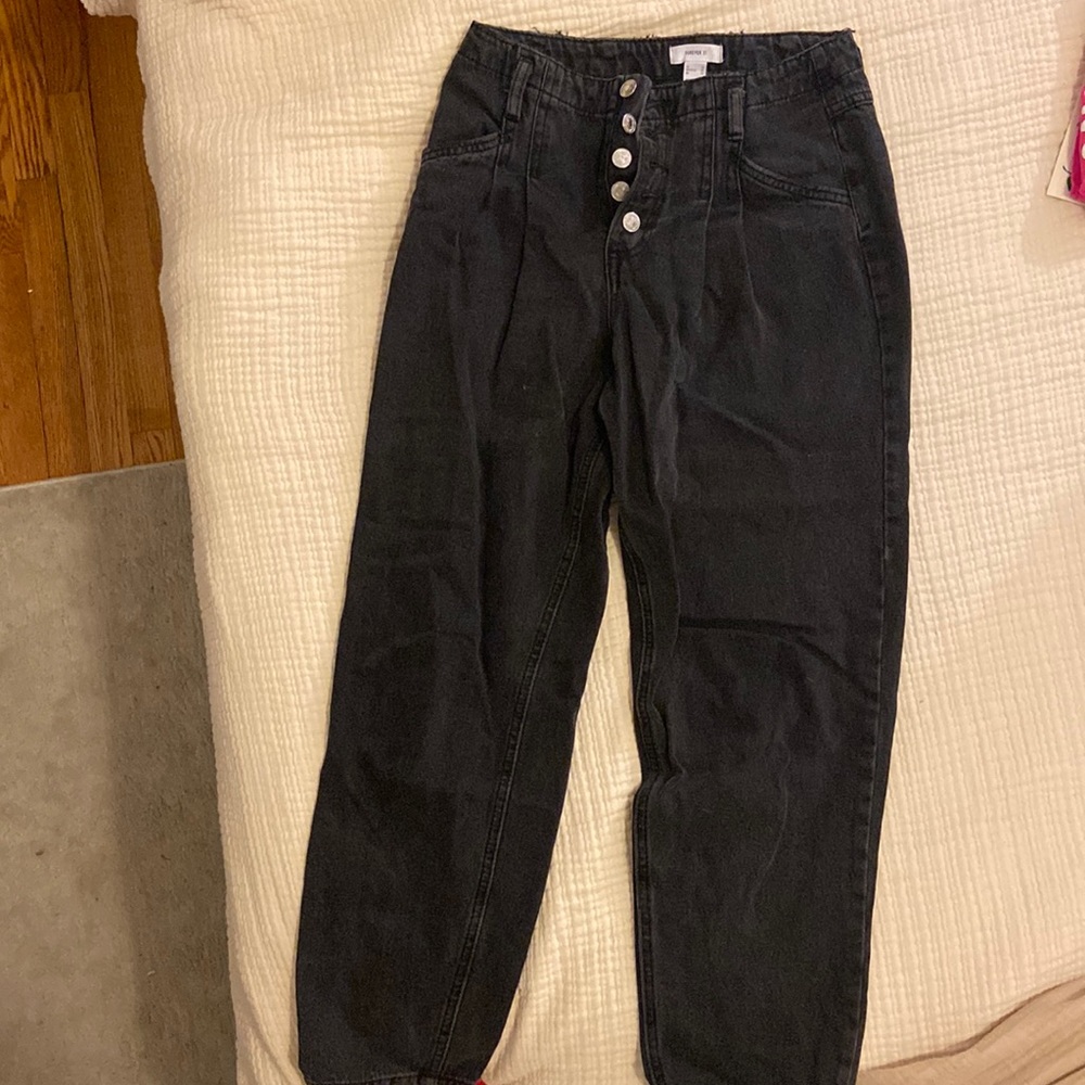Forever 21, 5 button down black Jeans- US 25